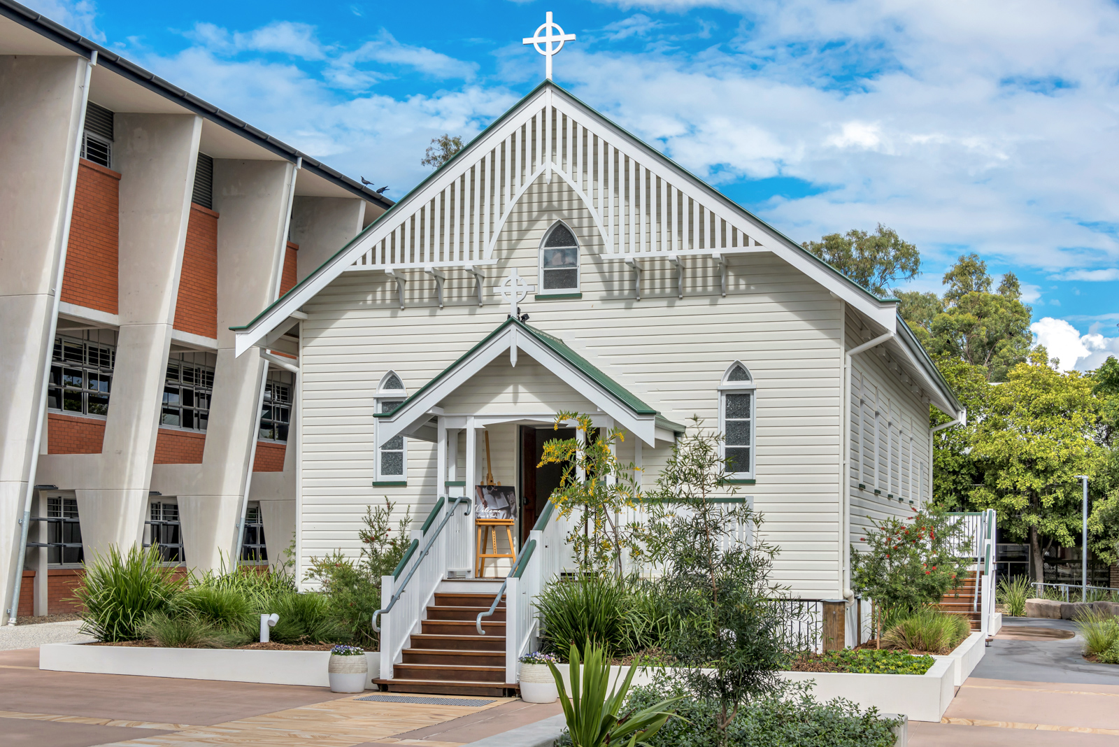 school chapel building on campus, representing faith life, heritage and a central space for worship and reflection