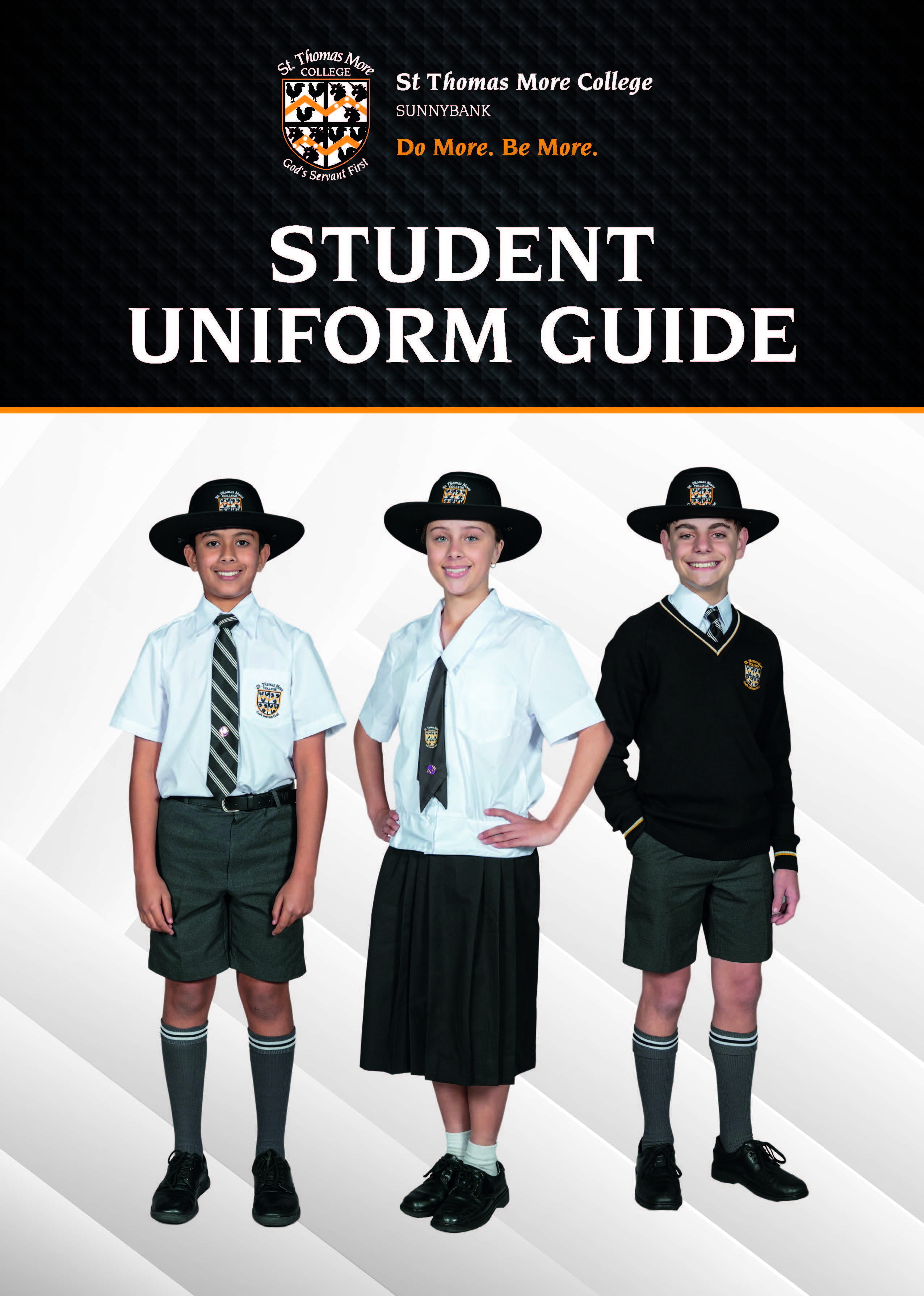 collage showcasing St Thomas More College student uniform options, highlighting different uniform styles and presentation standards